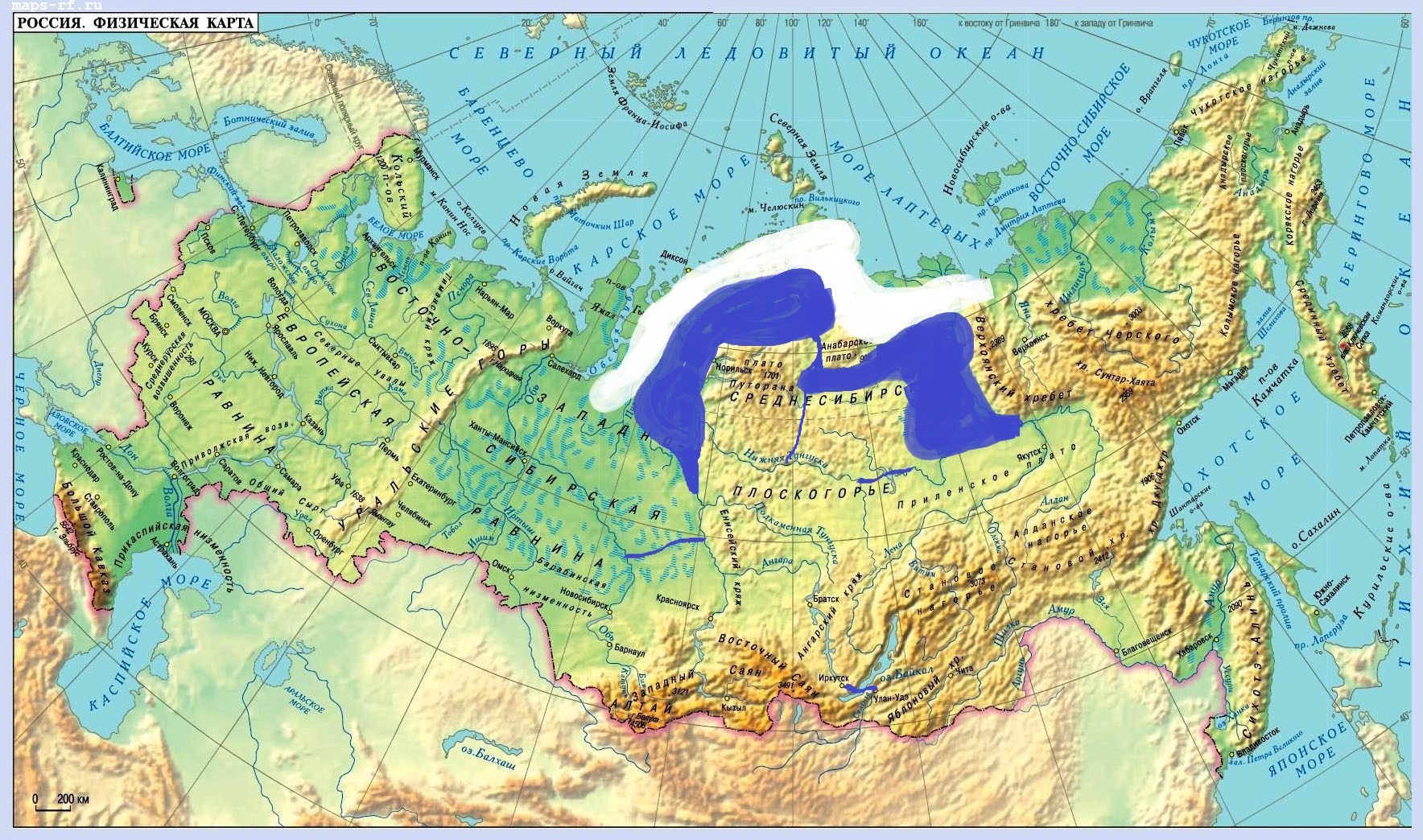 карта сибири фото